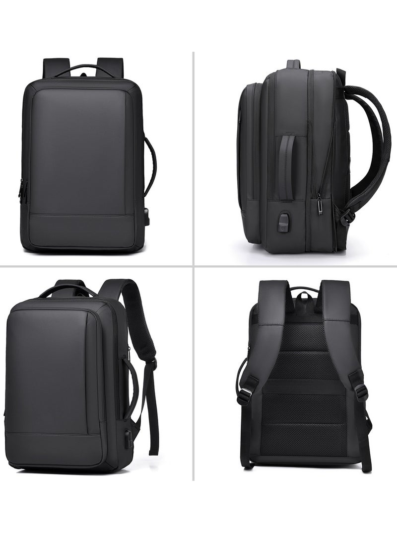 Qiccijoo Travel Backpack 35L Flight Approved Carry On Backpack Expandable Luggage Backpack 15.6 Inch Water Resistant Lightweight Business College Laptop Daypack Weekender Overnight Bag(Black) - Image 3